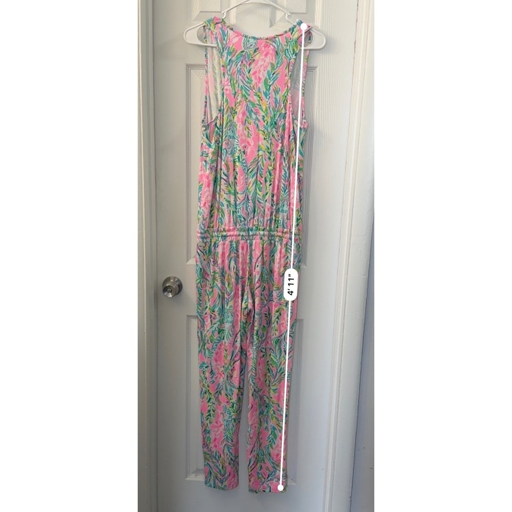 Lilly Pulitzer Paulina Jumpsuit Pink Unicorn of the Sea Tropical Knit Small NWT - Picture 5 of 6